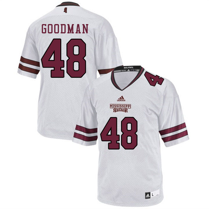 Men #48 Scott Goodman Mississippi State Bulldogs College Football Jerseys Sale-White - Click Image to Close